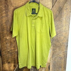 Men’s Prana 3 button placket polo shirt organic cotton blend size medium